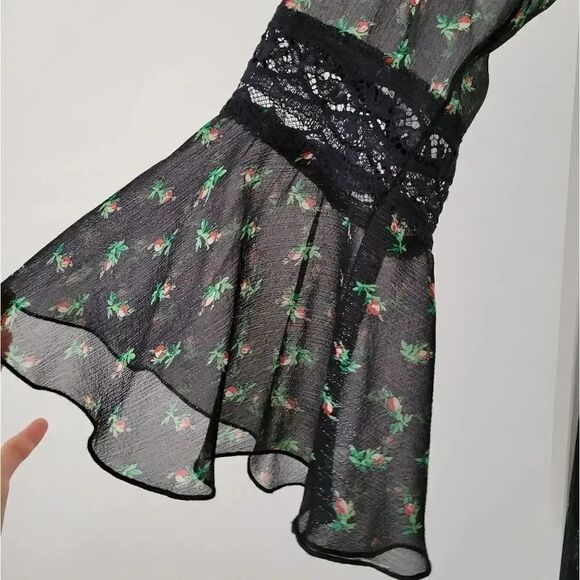 ⭐Rare⭐Anna sui floral chiffon maxi dress 2 - Picture 5 of 16